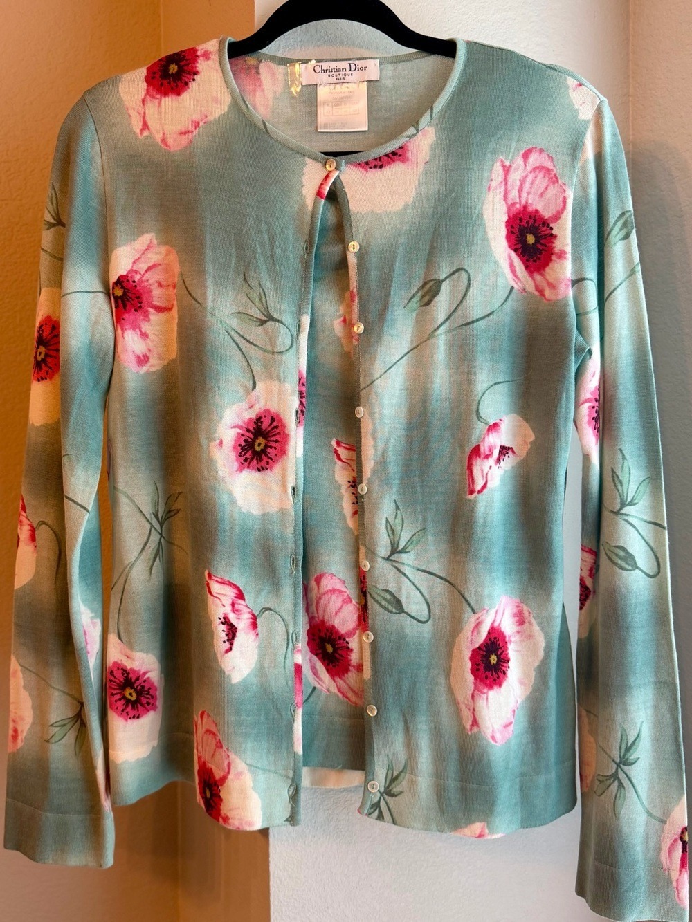 Vintage Christian Dior Boutique Galliano Era Floral Twinset Cardigan Tank 42